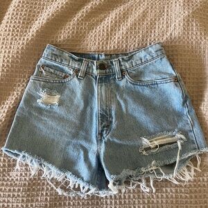 Levi's Light Blue Distressed Jean Shorts